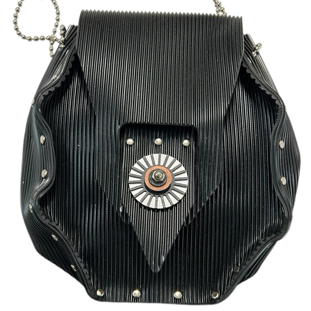 Gloria Gerber Embossed Stainless Steel Rubber Handbag Purse Handmade Boutique - Picture 2 of 15